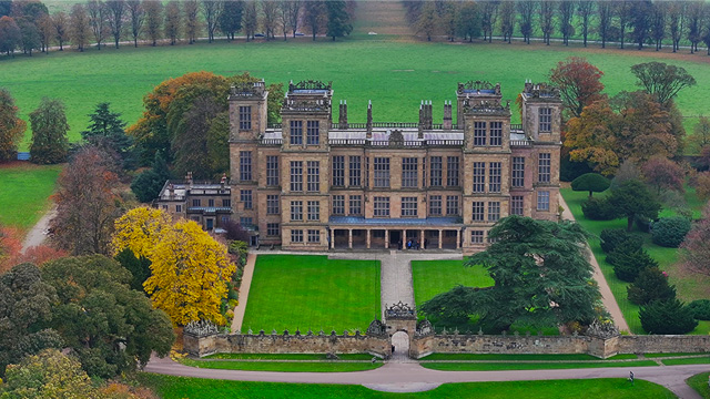 Aerial view of Hardwick Hall